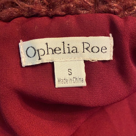 Ophelia Roe Sherpa style burgundy plum fuzzy faux fur open front sweater vest S - Picture 4 of 8